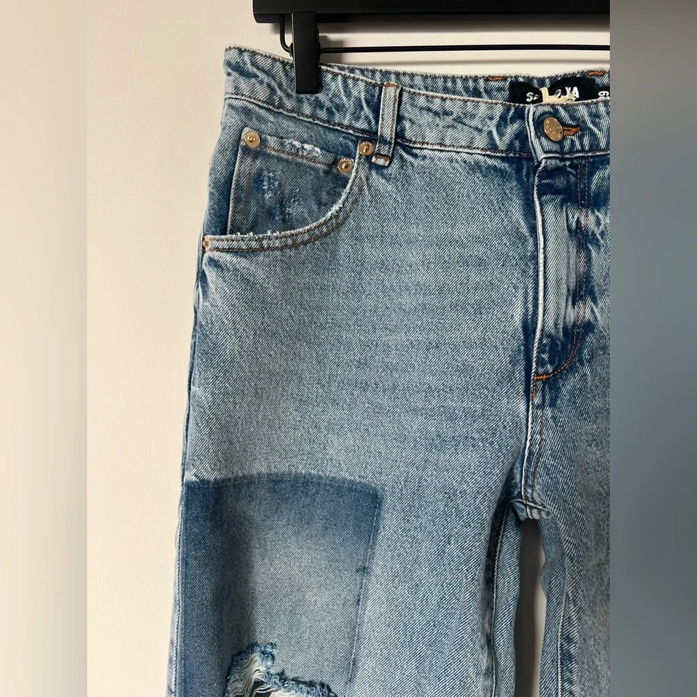 NWT SER.O.YA Heidi Straight Leg Patch Jean 29x35 in Coastline - Picture 9 of 15